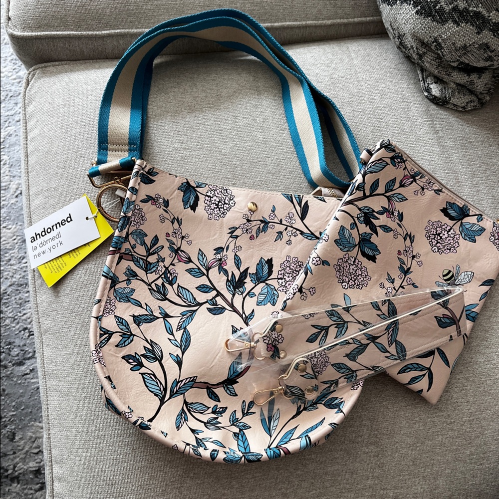 Ahdorned Cross Body Bag NWT Bee Floral